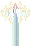 Abstract Networking Concept with Human Figures and Lines